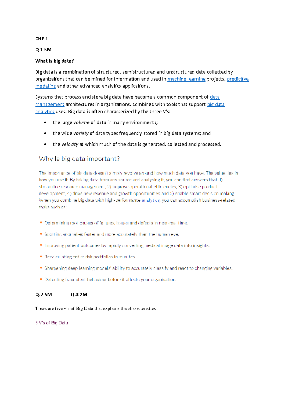 CHP 1 BDA IAE-1 - CHP 1 Q 1 5M What is big data? Big data is a ...
