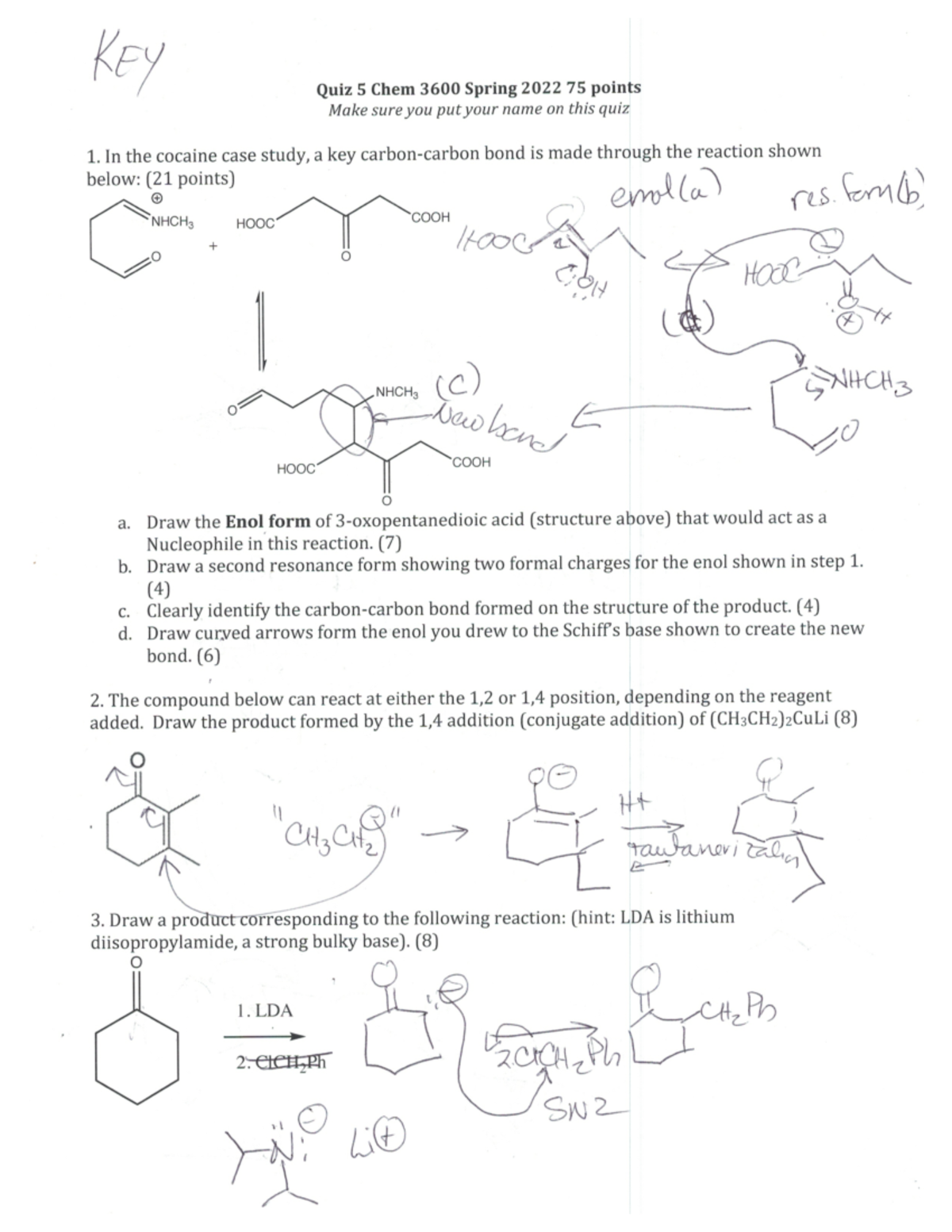 Quiz 5 KEY - Chem 3600 - CHEM 3600 - CSUSB - Studocu