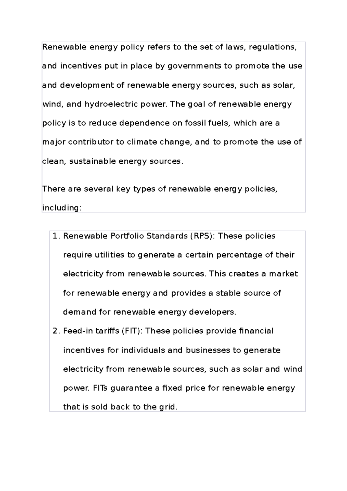 you are writing a research paper on energy policy