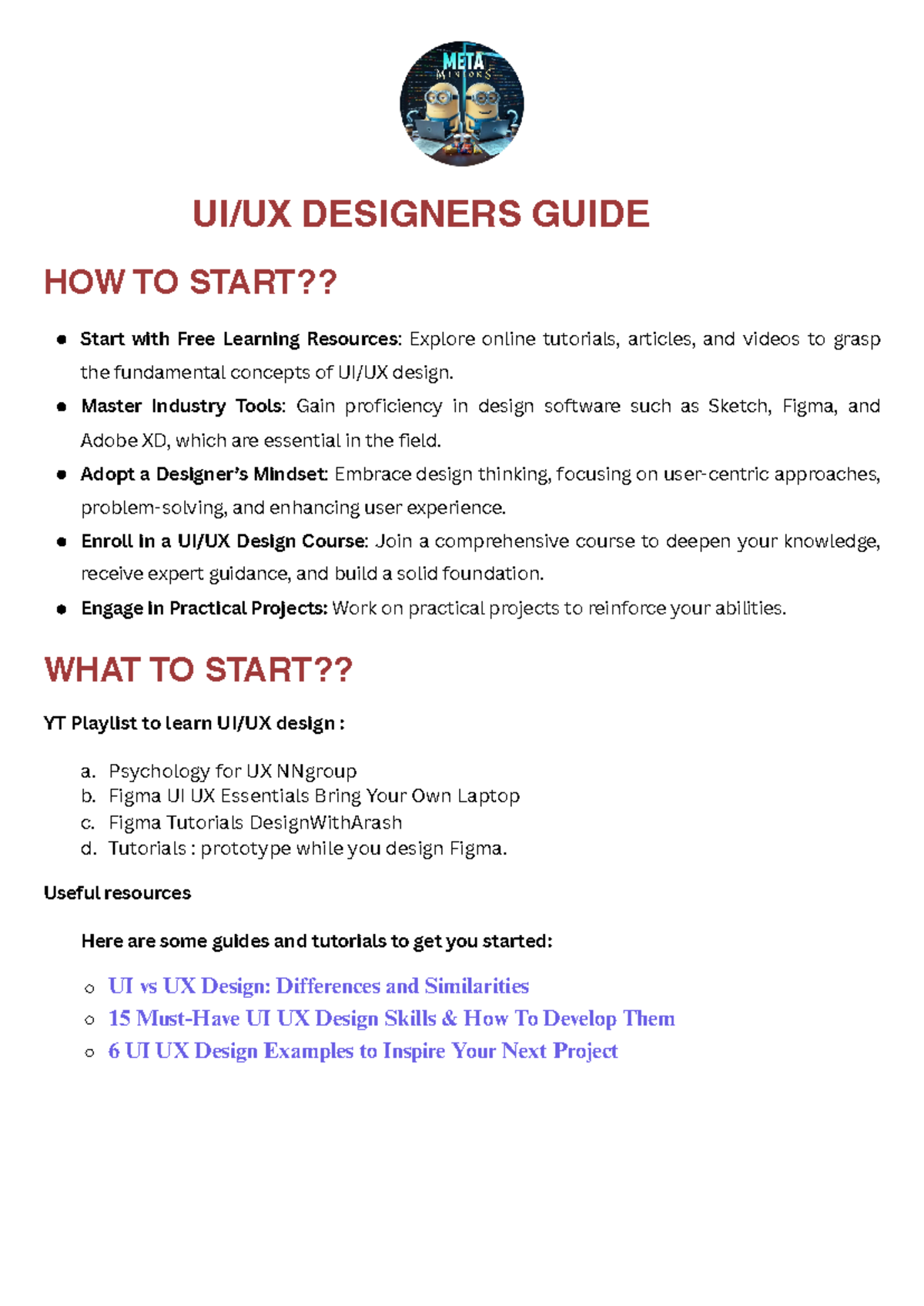 UIUX Guide - UI/UX DESIGNERS GUIDE HOW TO START?? WHAT TO START?? YT ...
