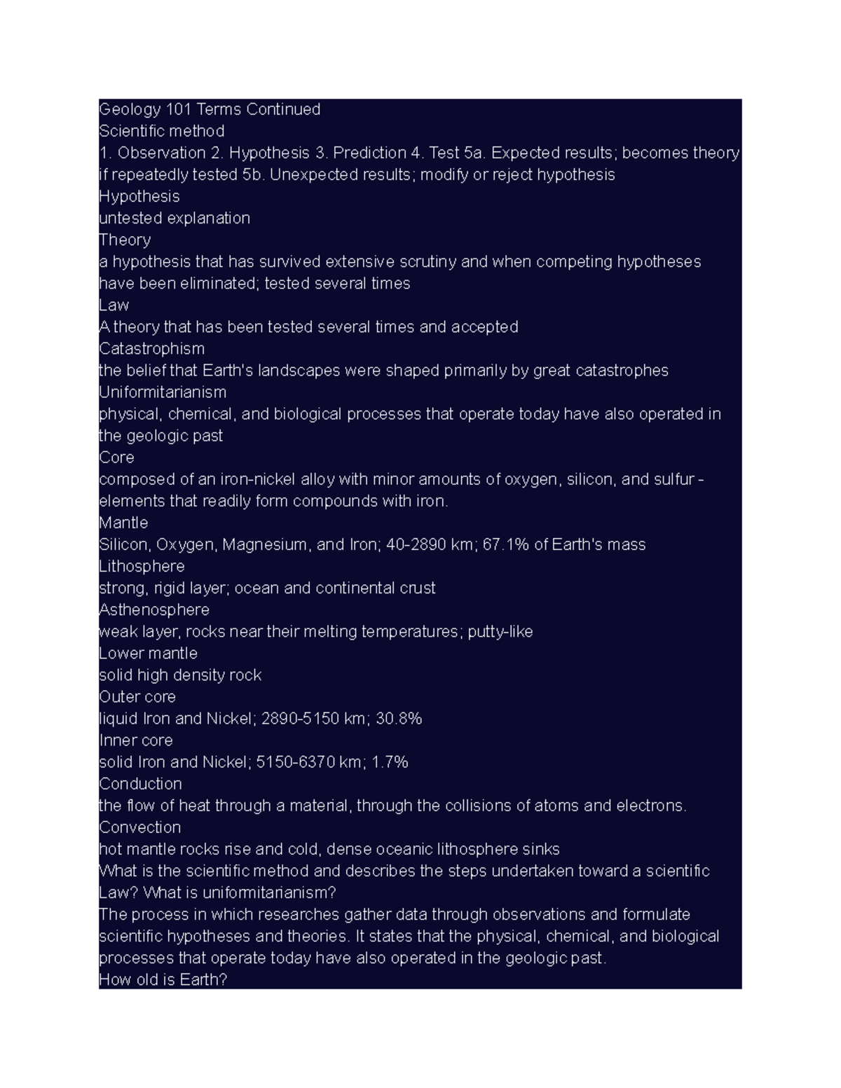 Geology 101 Terms Continued Geology 101 Terms Continued Scientific