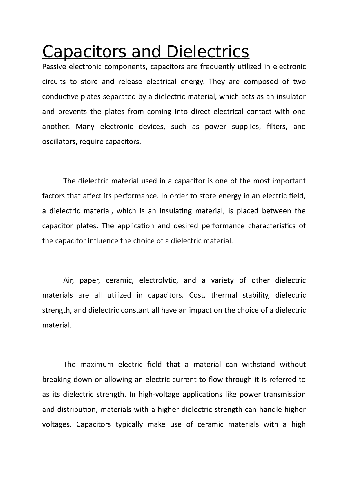 Capacitors And Dielectrics - Capacitors And Dielectrics Passive ...