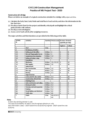 Exam 19 June 2015, questions and answers - CIVE1149 Construction ...