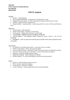 SWOT Analysis for academic and professional skills - SWOT Analysis and ...