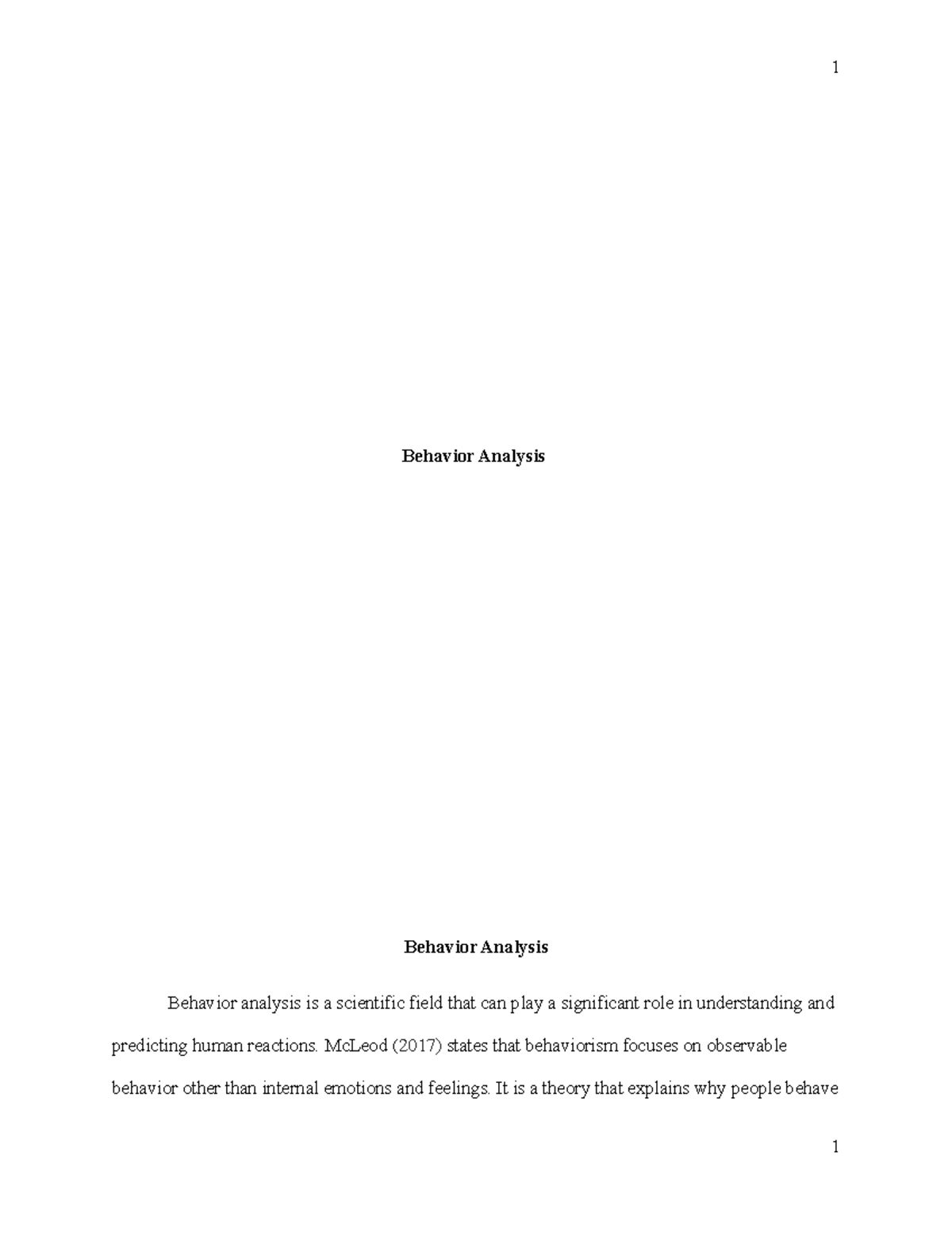 Week 3 Assignment - Very useful. - Behavior Analysis Behavior Analysis ...