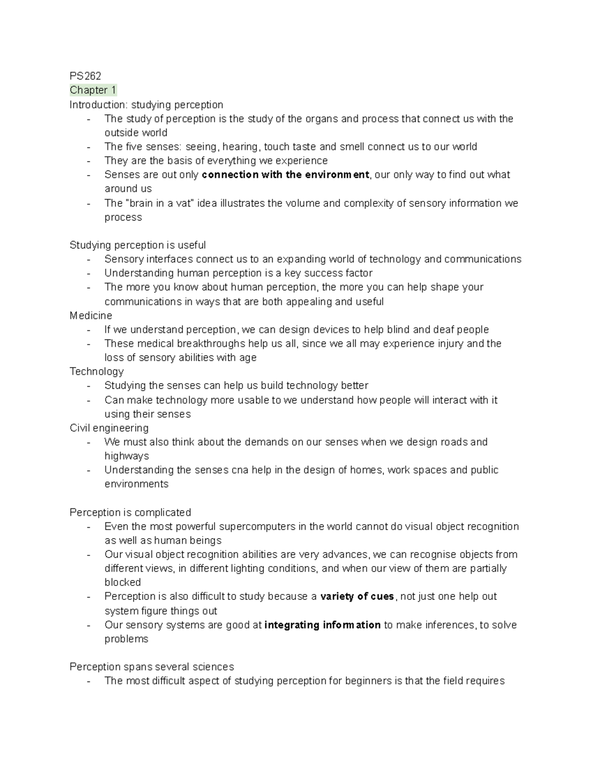 PS262 - all lesson notes - PS Chapter 1 Introduction: studying ...