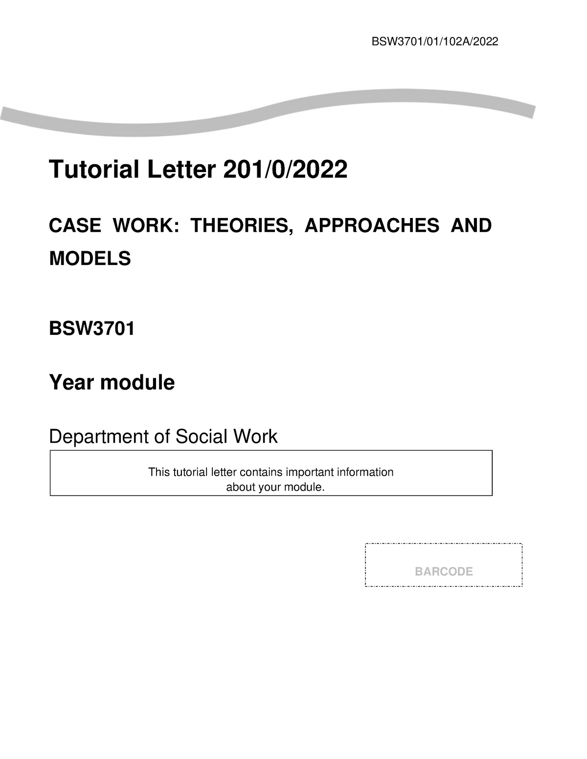 Assignment 1 Feedback - NOTES - Tutorial Letter 201/0/ CASE WORK ...