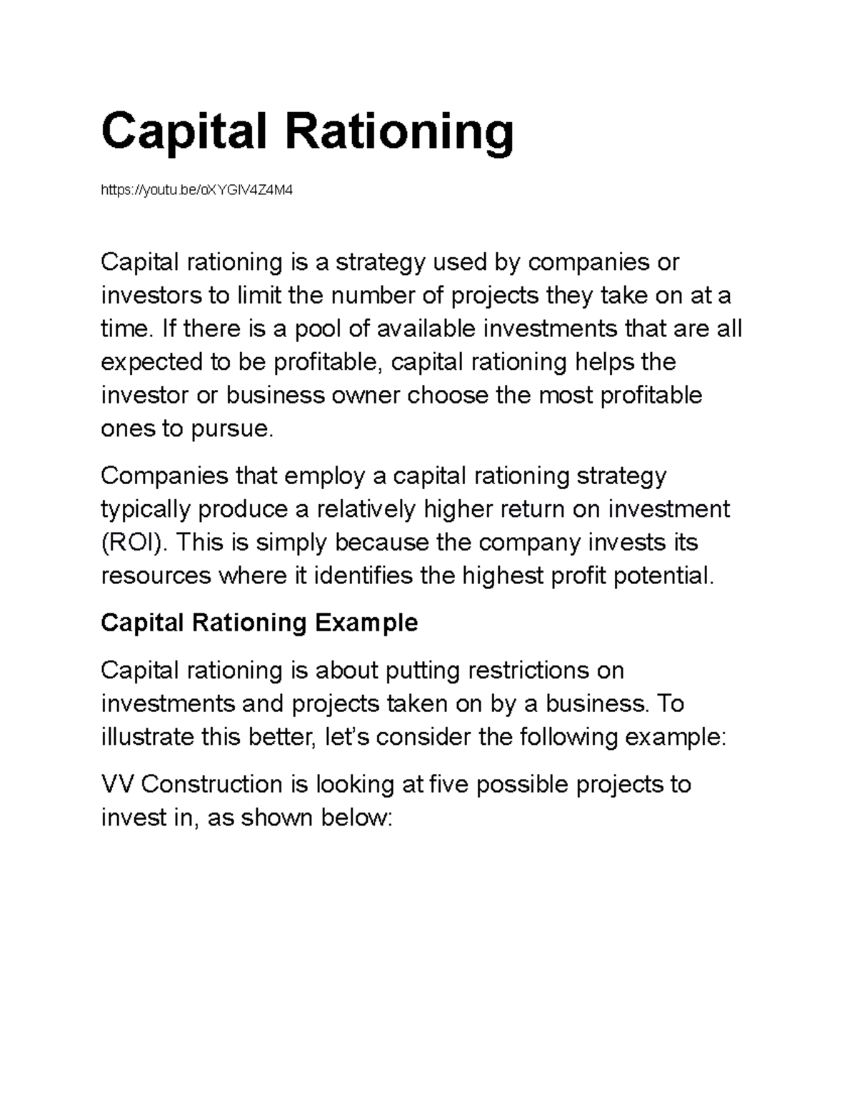Capital Rationing AND ITS TYPES - Capital Rationing youtu/oXYGlV4Z4M ...