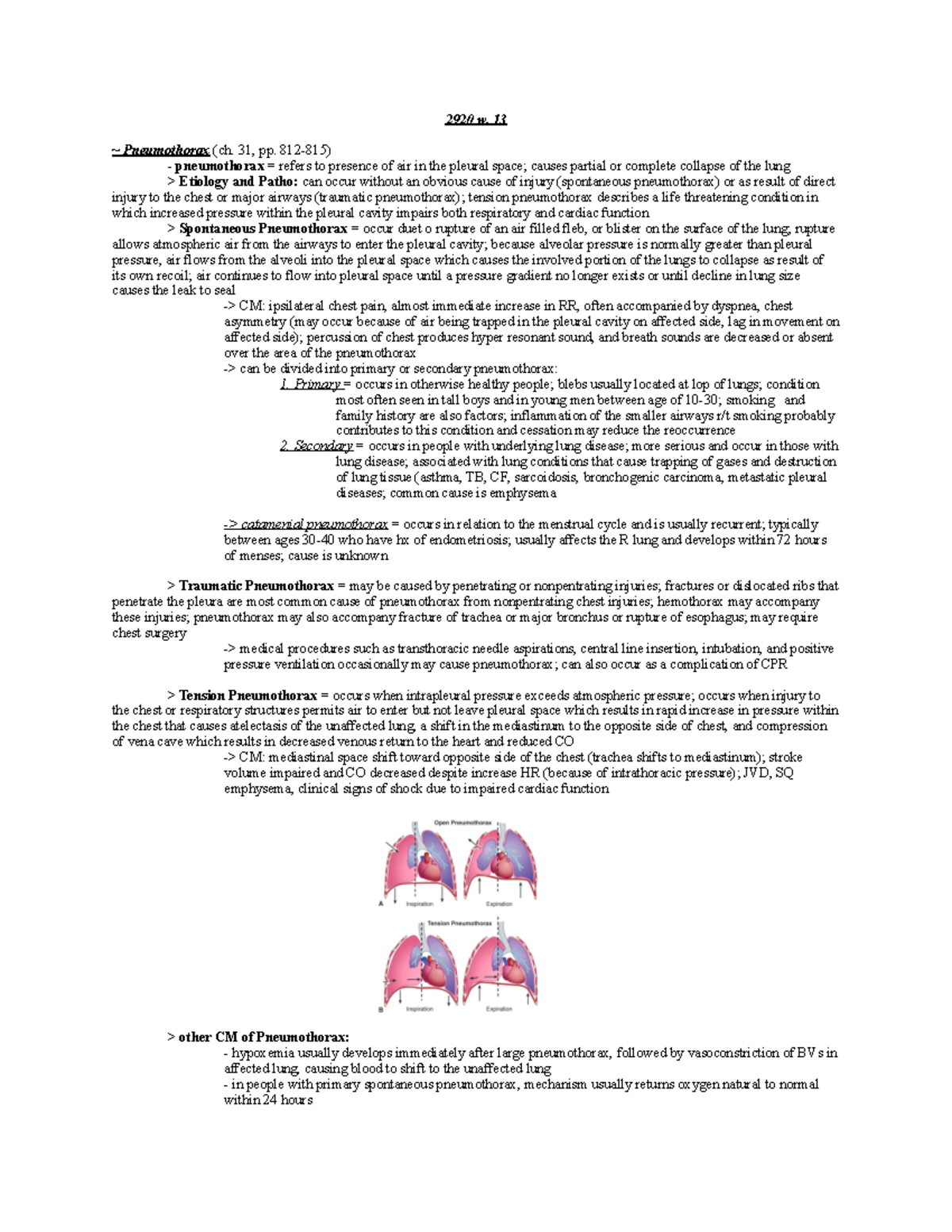 2920 W. 13 pdf - Domagala, Leiter - 2920 w. 13 ~ Pneumothorax (ch. 31 ...