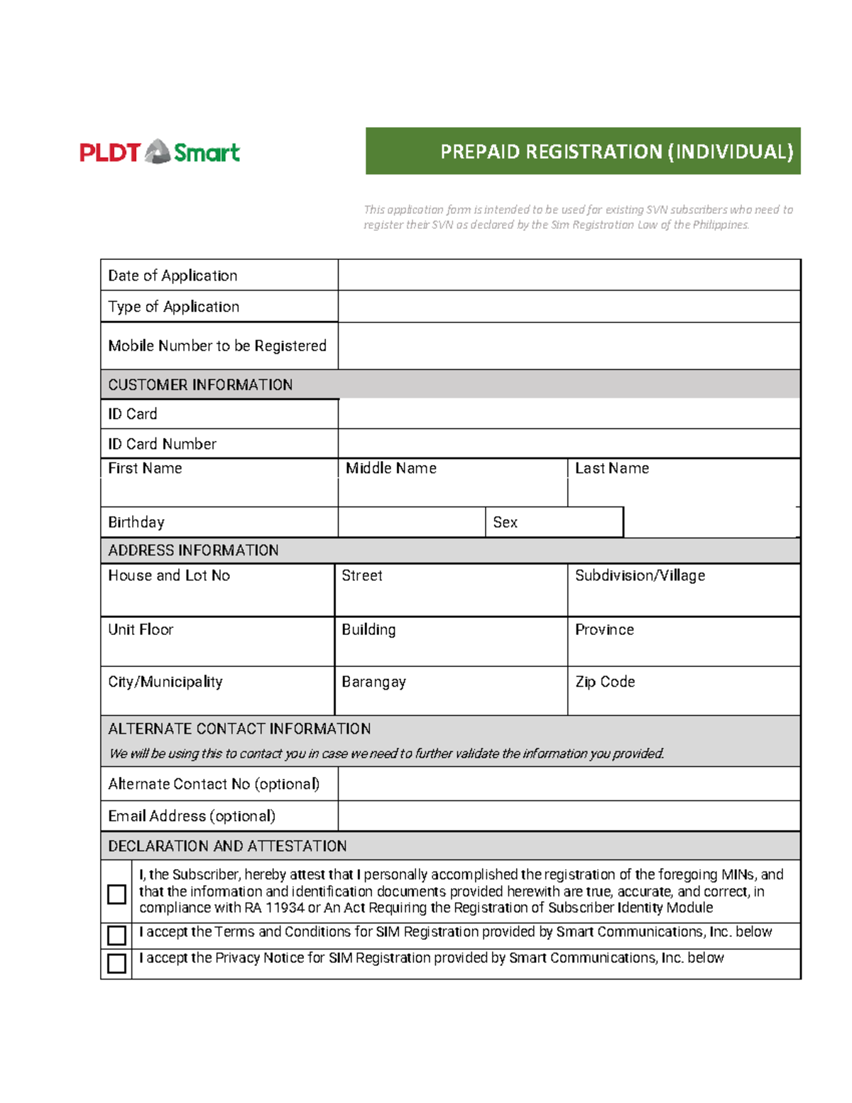 Prepaid Individual Registration - PREPAID REGISTRATION (INDIVIDUAL ...