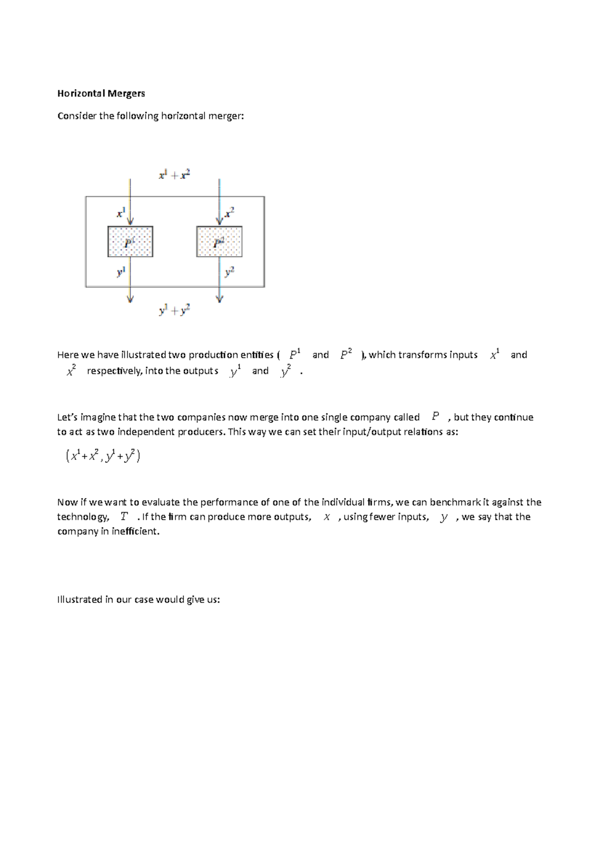 chapter 7 - Horizontal Mergers Consider the following horizontal merger ...