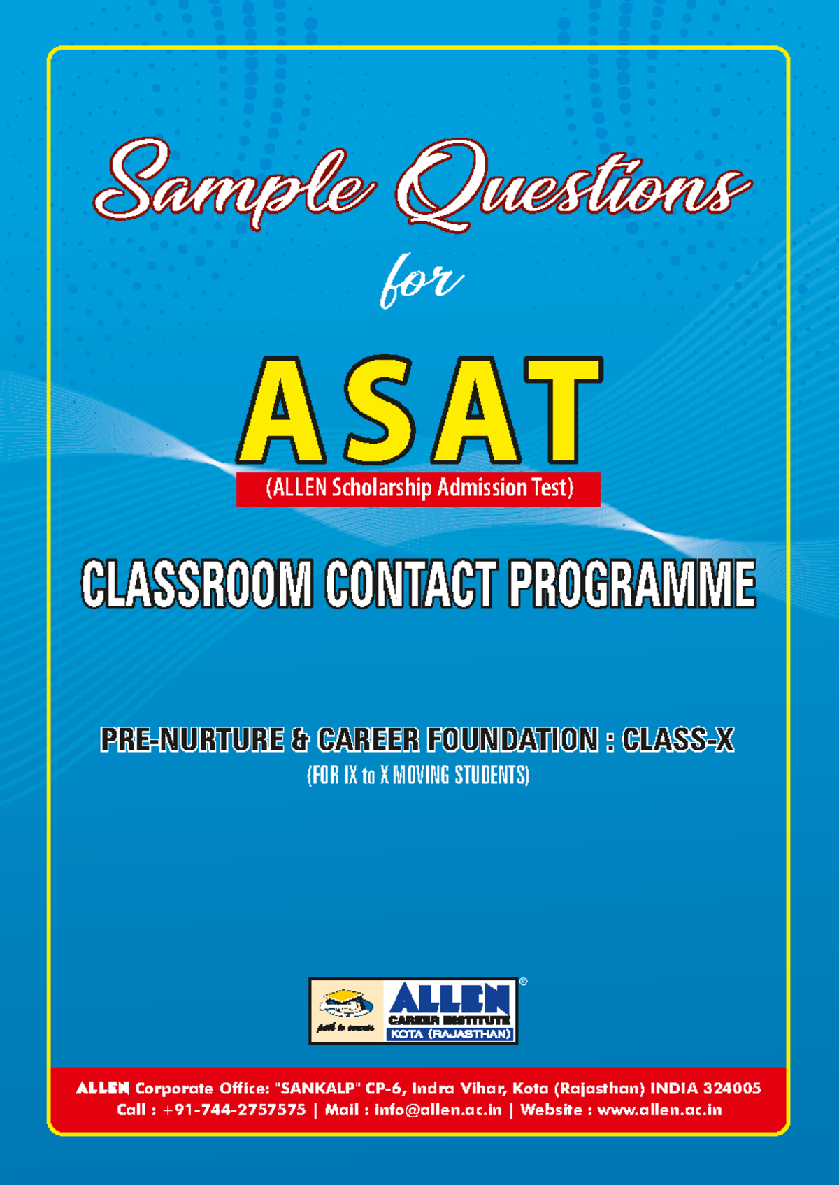 Class X Sample-TEST- Paper - ® ALLENCorporate Office: 