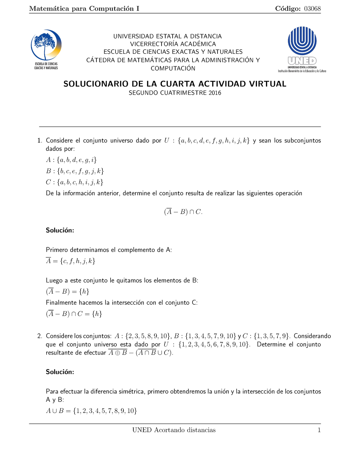 Soluc Act Virt 4 - Actividad 4 - UNIVERSIDAD ESTATAL A DISTANCIA ...