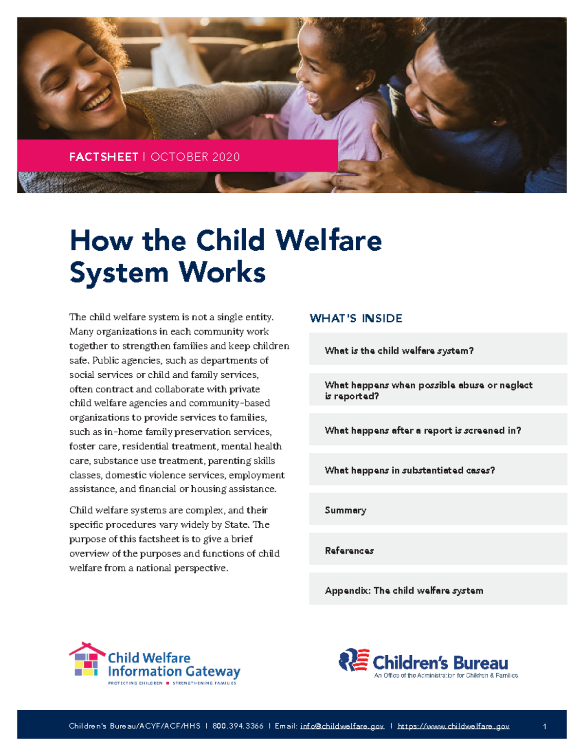 Cpswork - Handout For How The Community Helps - 1 WHAT'S INSIDE How The ...