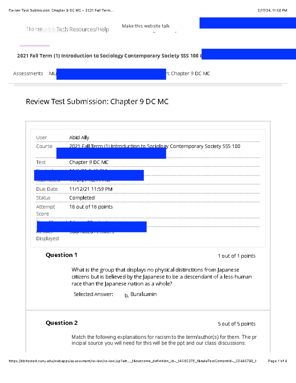 practice quiz : Chapter 9 DC MC – 2021 Fall Term - Review Test ...