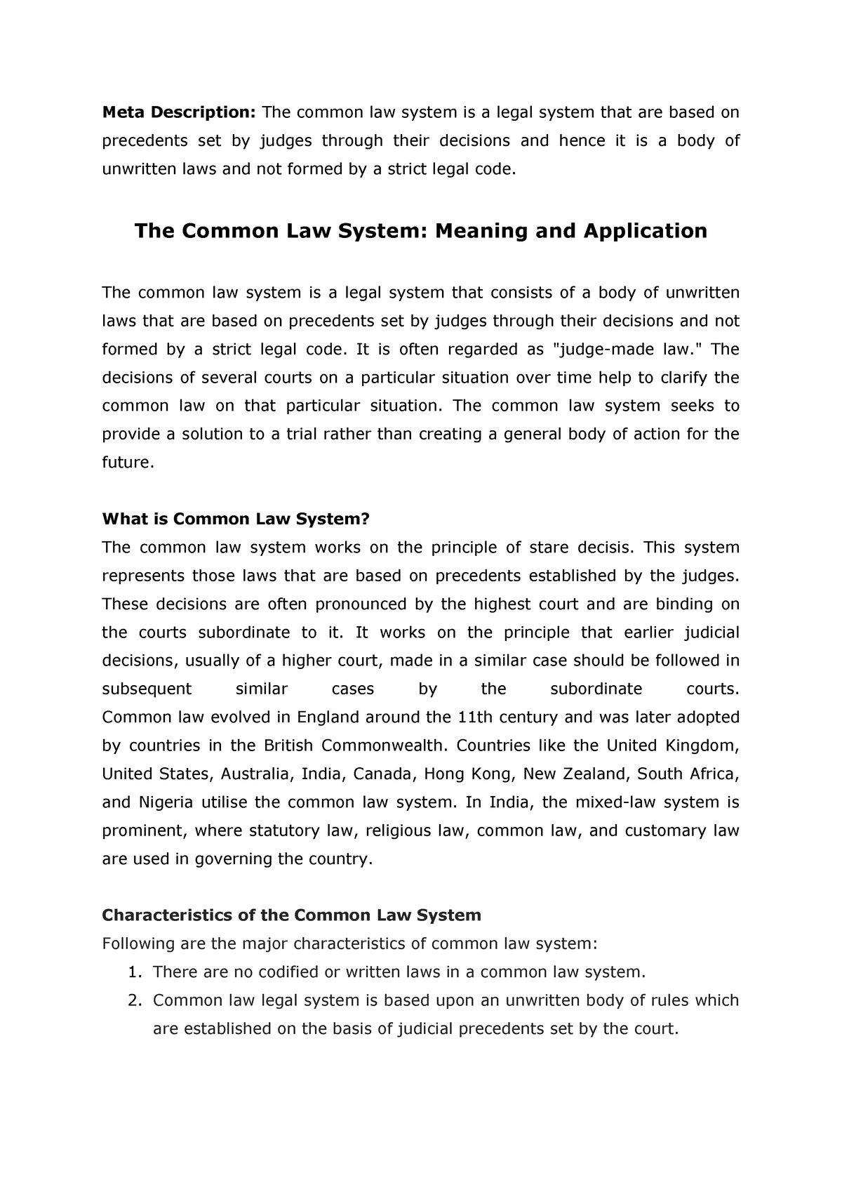 common law dissertation