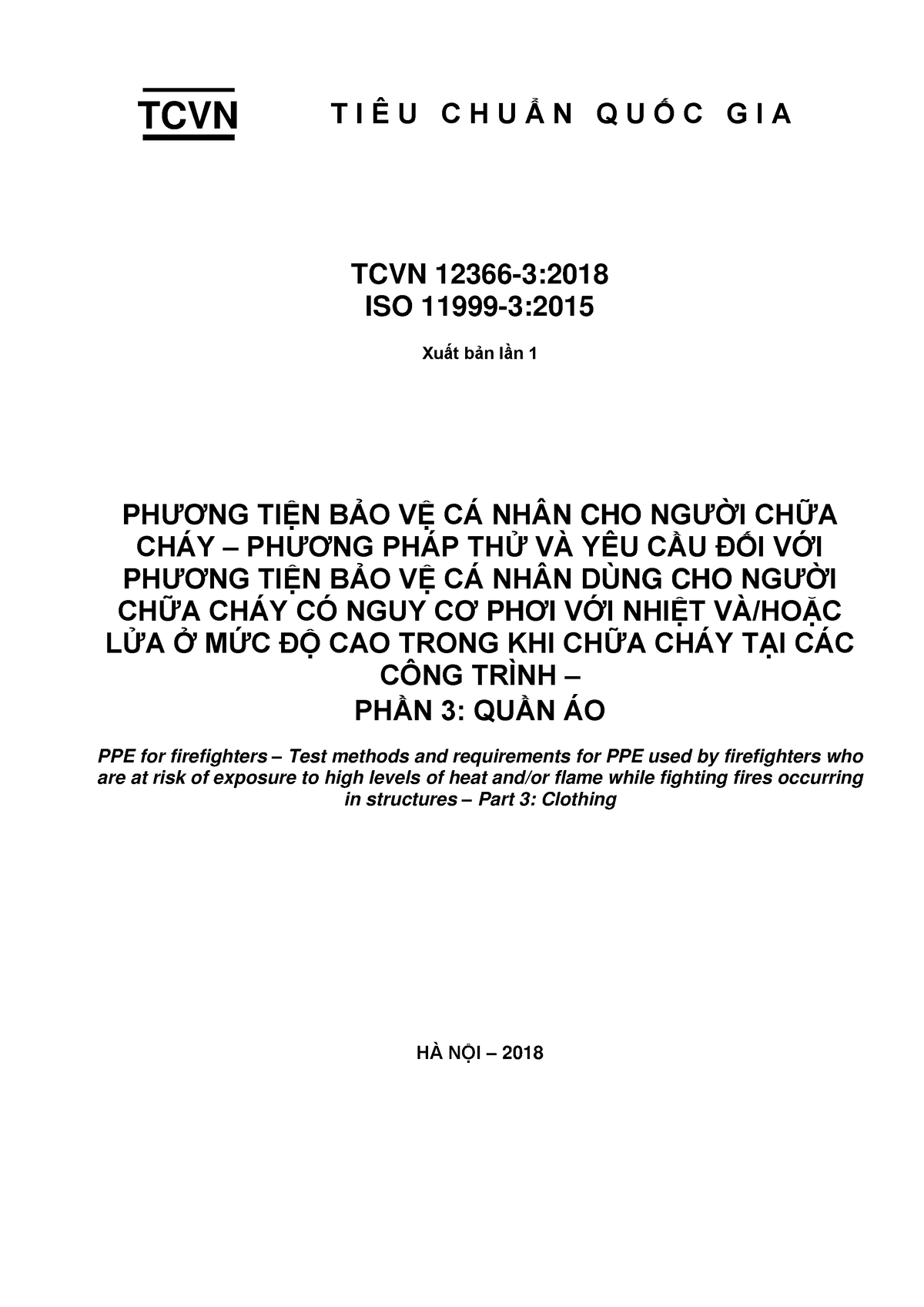 TCVN 12366-3 (ISO 11999-3) Quan Ao - TCVN T I Ê U C H U Ẩ N Q U Ố C G I ...