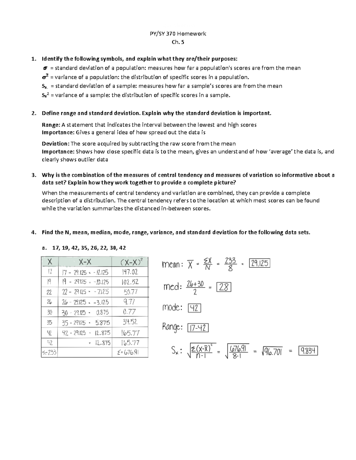 Homework 5 - Teacher: Kelley - Lexi Alverson PY/SY 370 Homework Ch. 5 ...