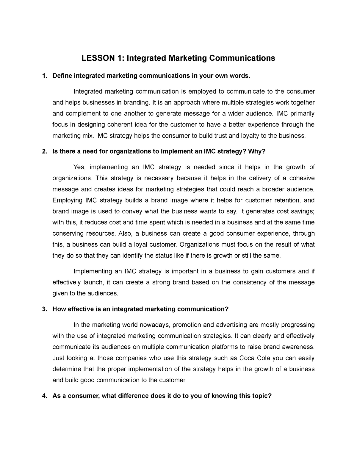 integrated marketing communication thesis pdf