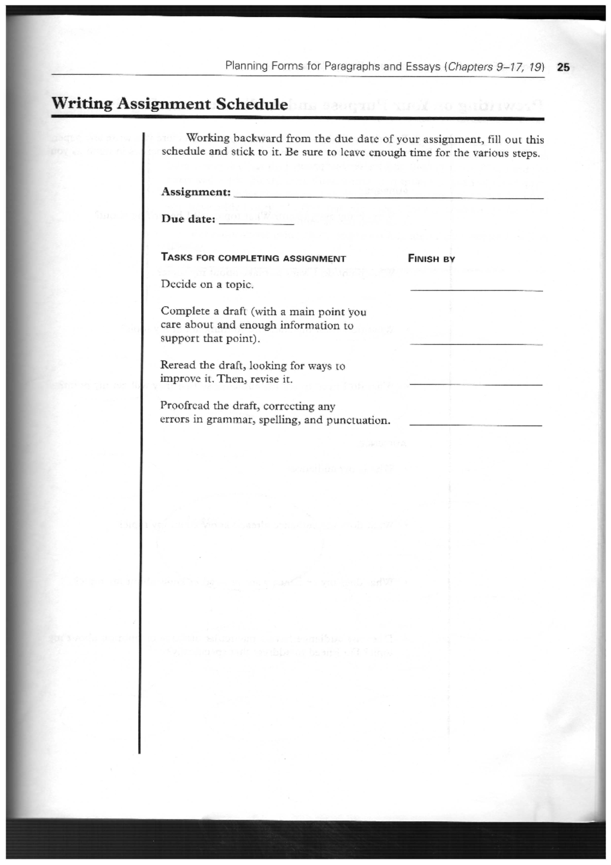 Prewriting Pages - practice writing assignment schedule. your purpose ...