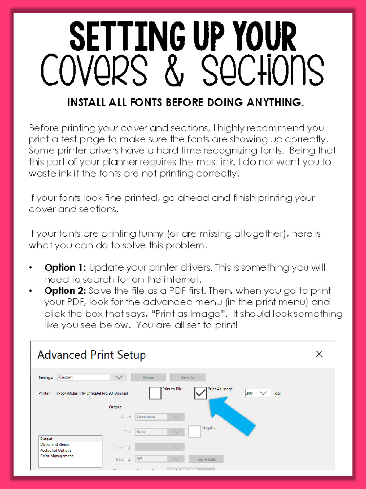 2 READ Second Font Tips - Helpful - Setting up your Covers & sections ...
