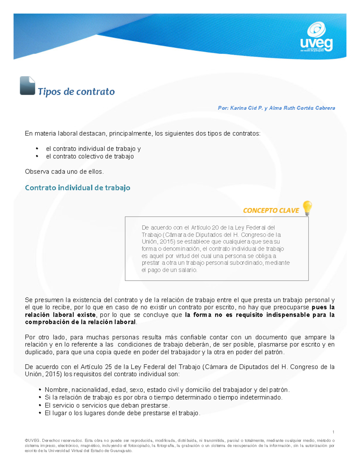 DL U2L2 Tipos De Contrato - 1 ©UVEG. Derechos Reservados. Esta Obra No ...