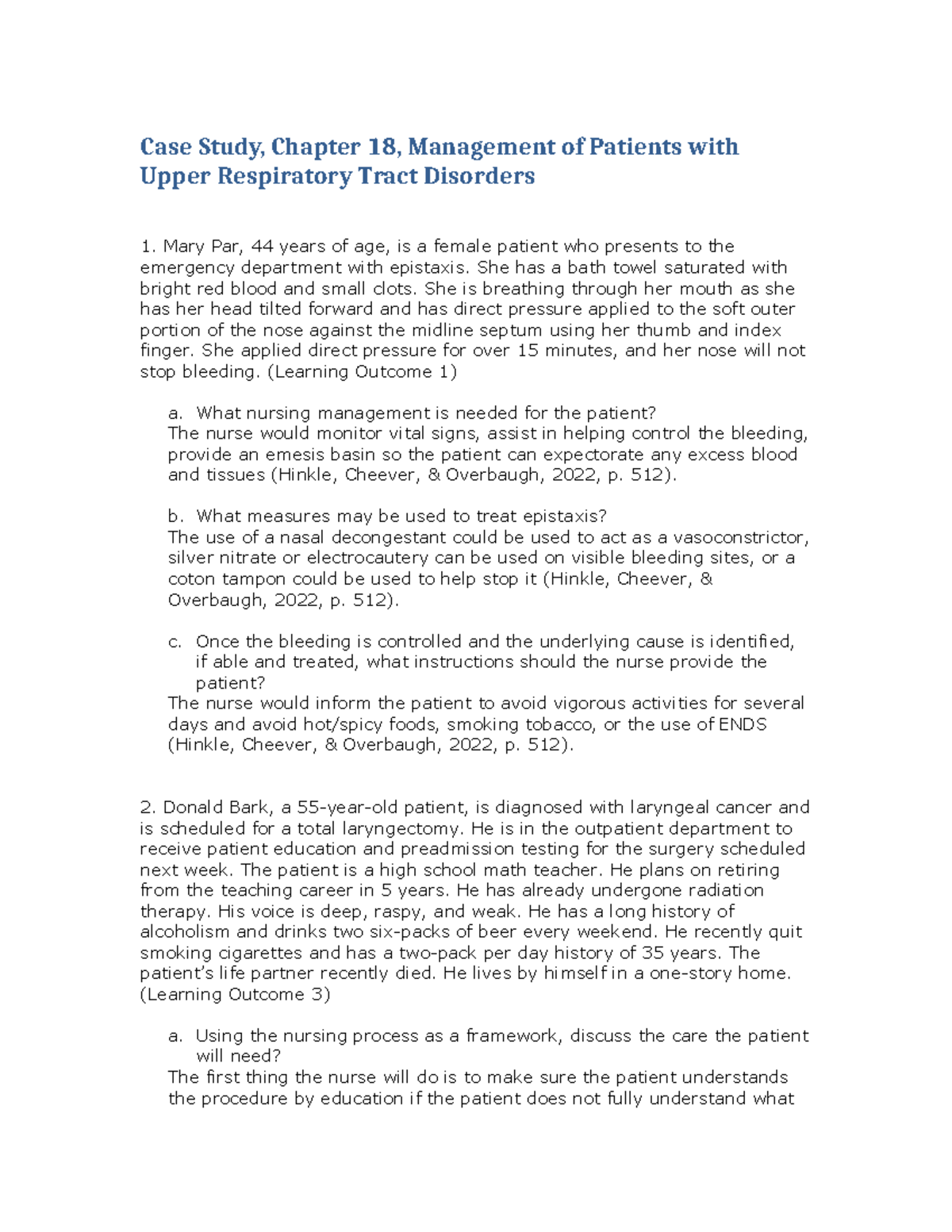 CS Chapter 18 - case study - Case Study, Chapter 18, Management of ...