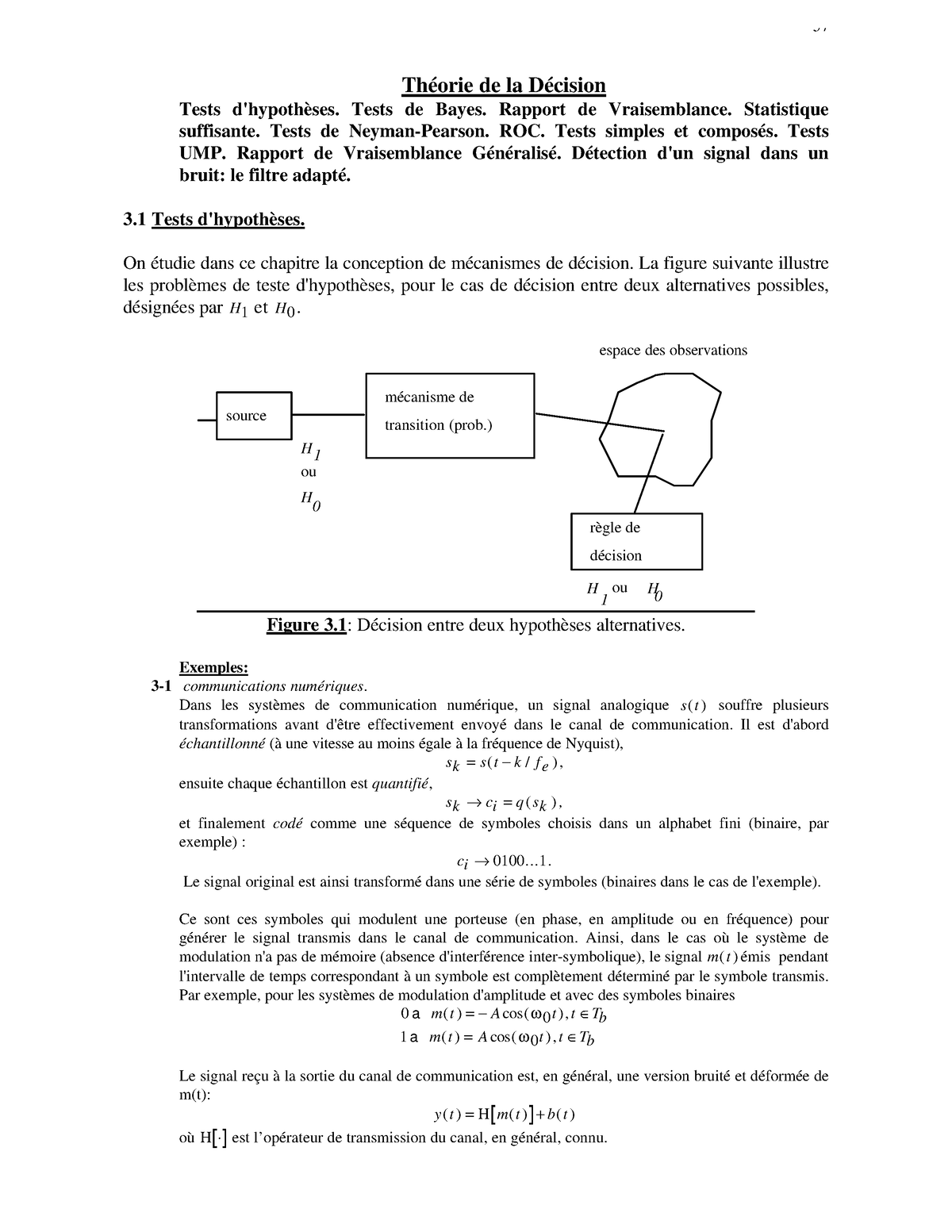 Tsstdec - Notes de cours - ####### Théorie de la Décision Tests d ...