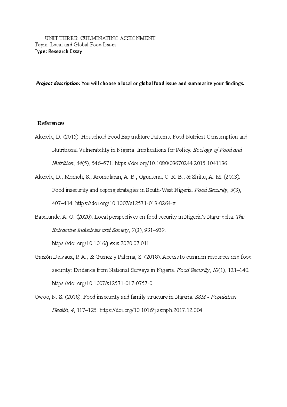 Citation list APA,Nutrition assignment,Research Essay,UNIT THREE CULMINATING ASSIGNMENT HFA4U