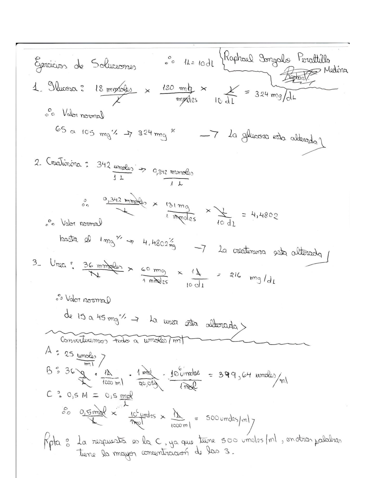 Soluciones PRACTICA 01 - Bioquimica - Studocu