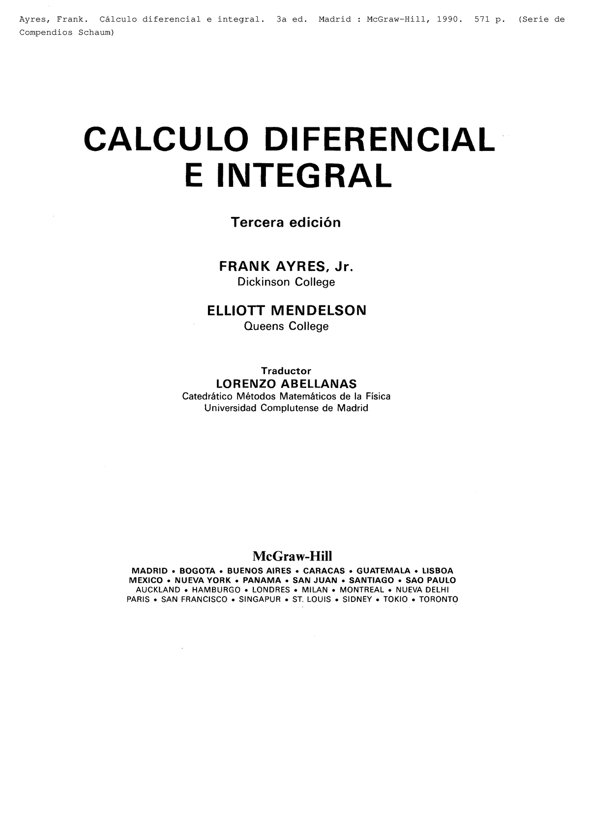 Calculo Diferencial E Integral Tercera E - CALCULO DIFERENCIAL E ...