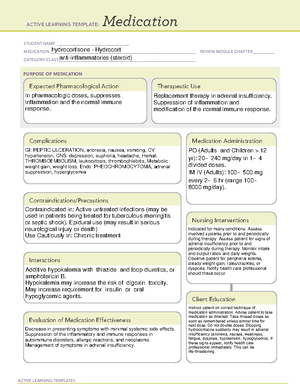 Levothyroxine - Synthroid Medication Card ATI - NUR 325 - ASU - Studocu