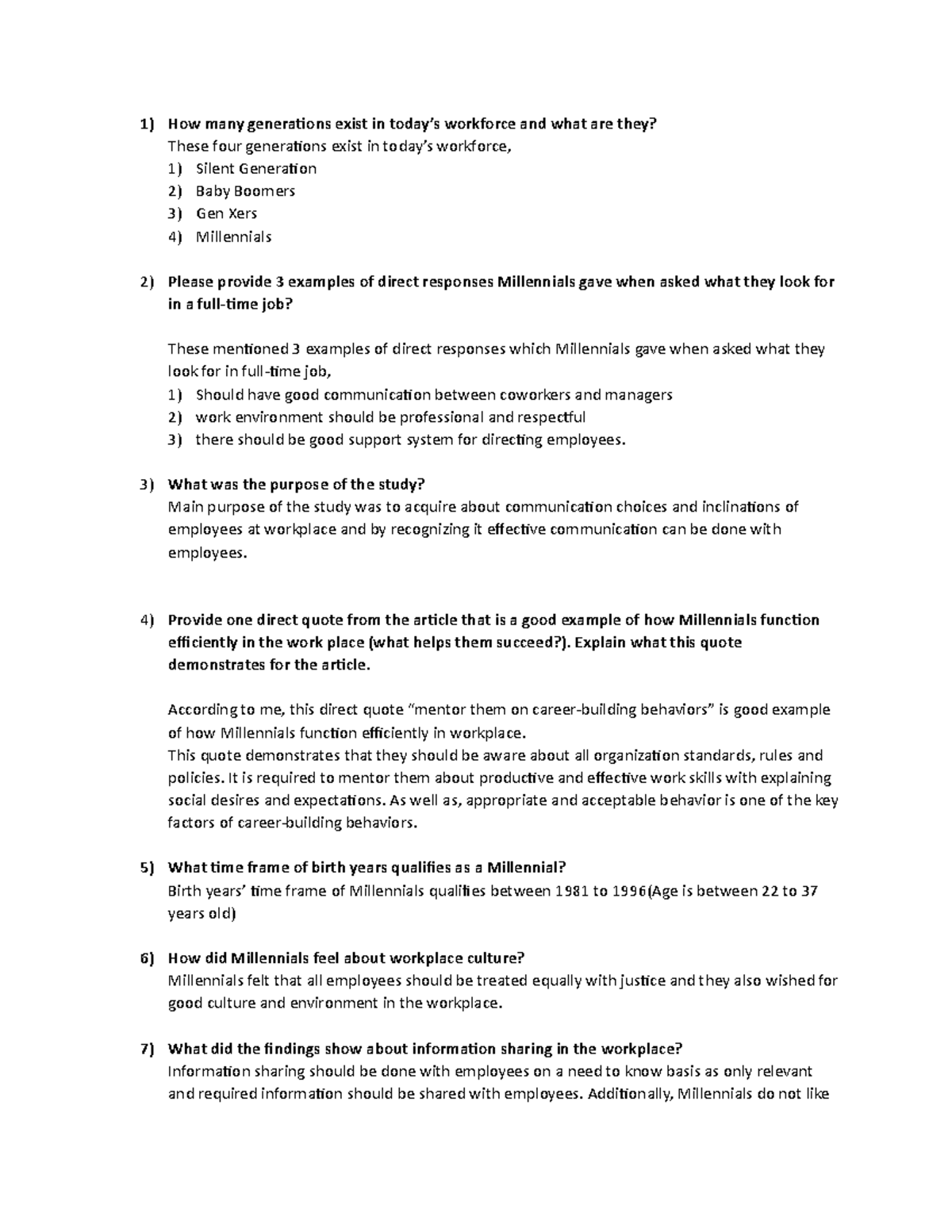 Reading Qs (hybrid week 9) answers - How many generations exist in ...