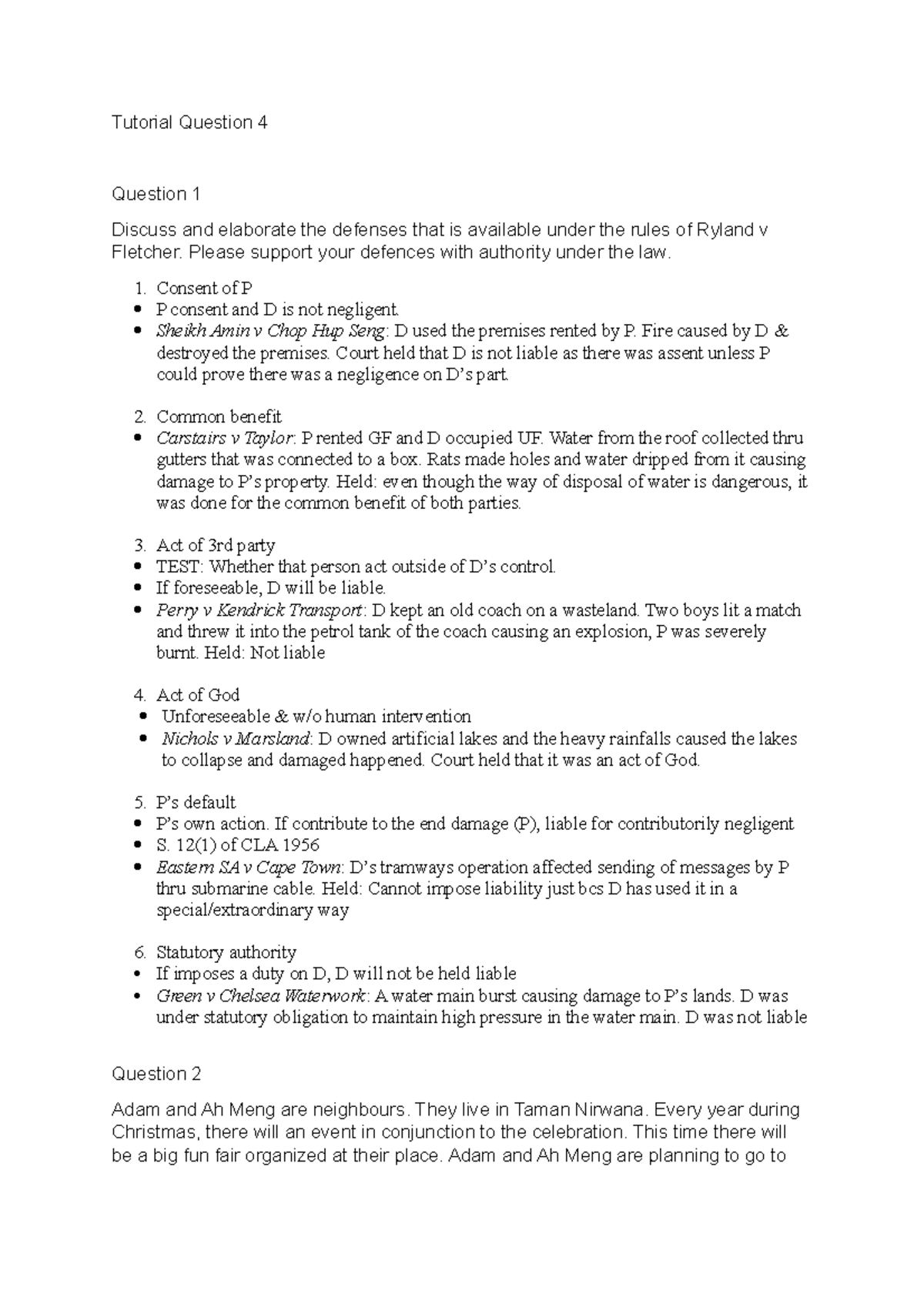 Tuto 4 defences, prob - week 5 - Tutorial Question 4 Question 1 Discuss ...