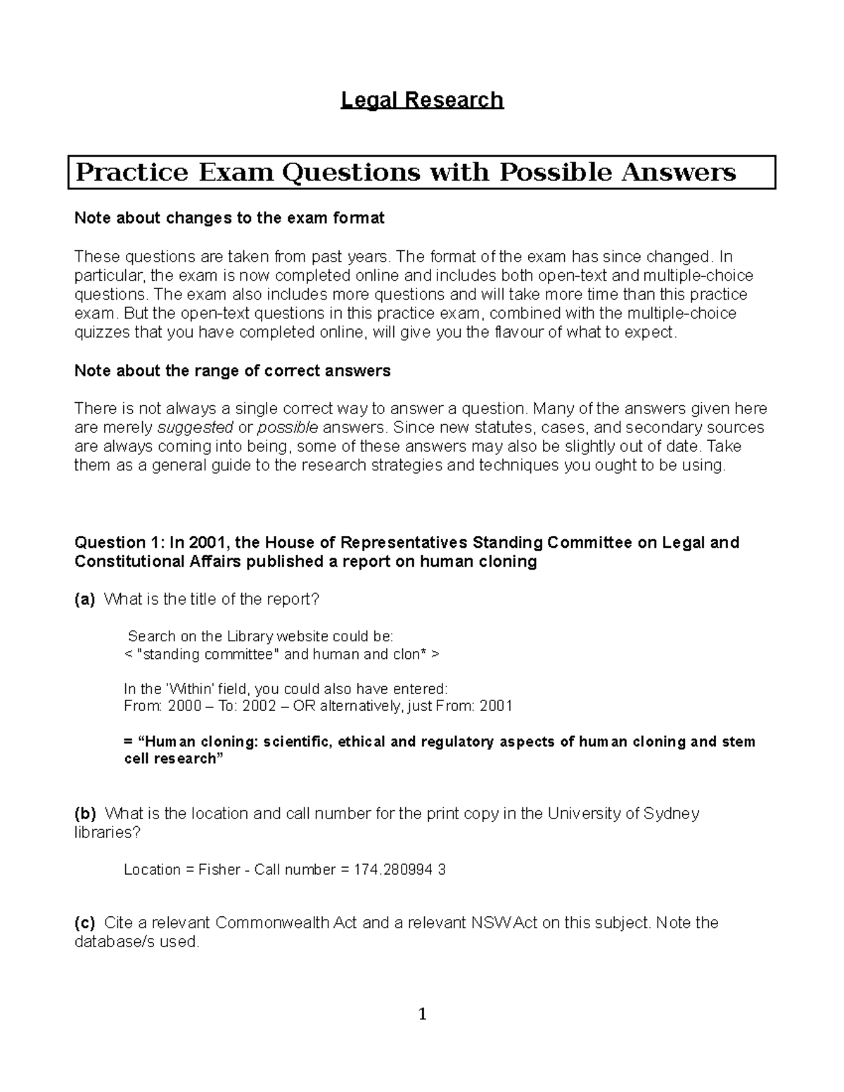 legal research practice questions