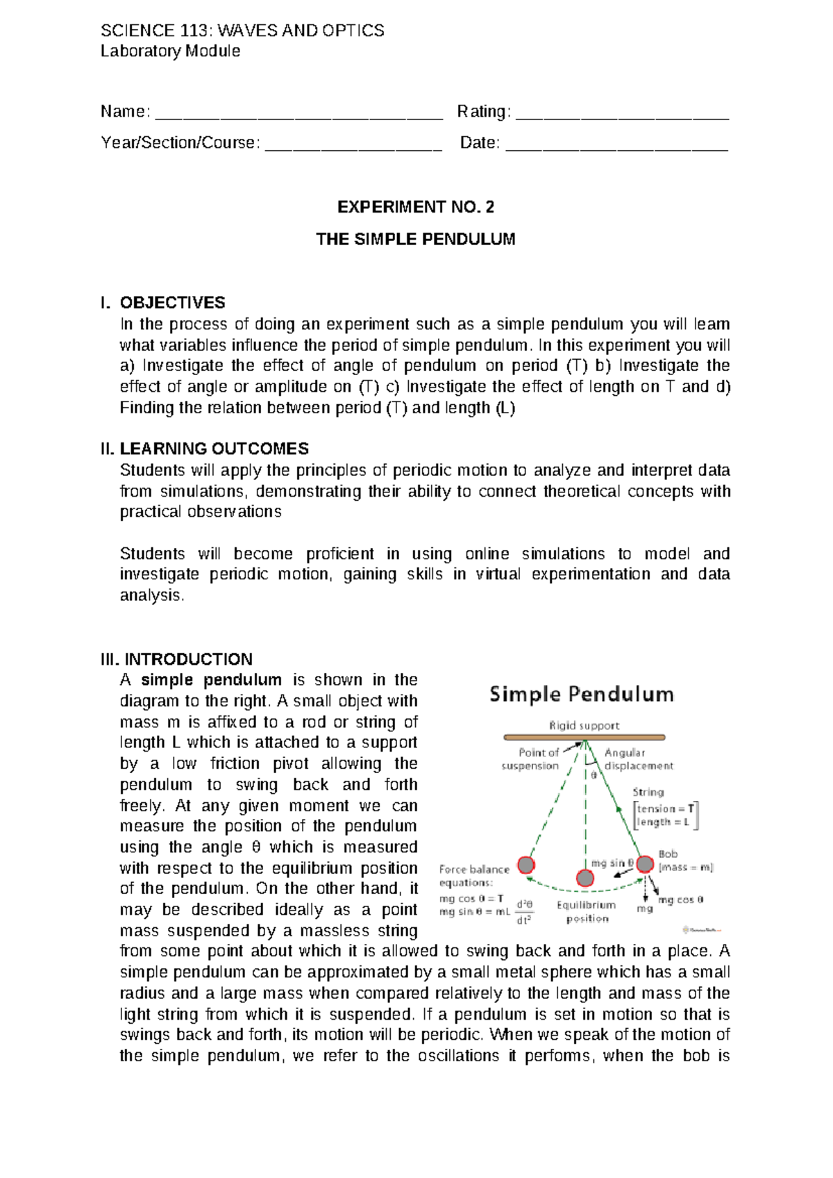 Zlw2n-71oel - Lecture - Laboratory Module Name ...