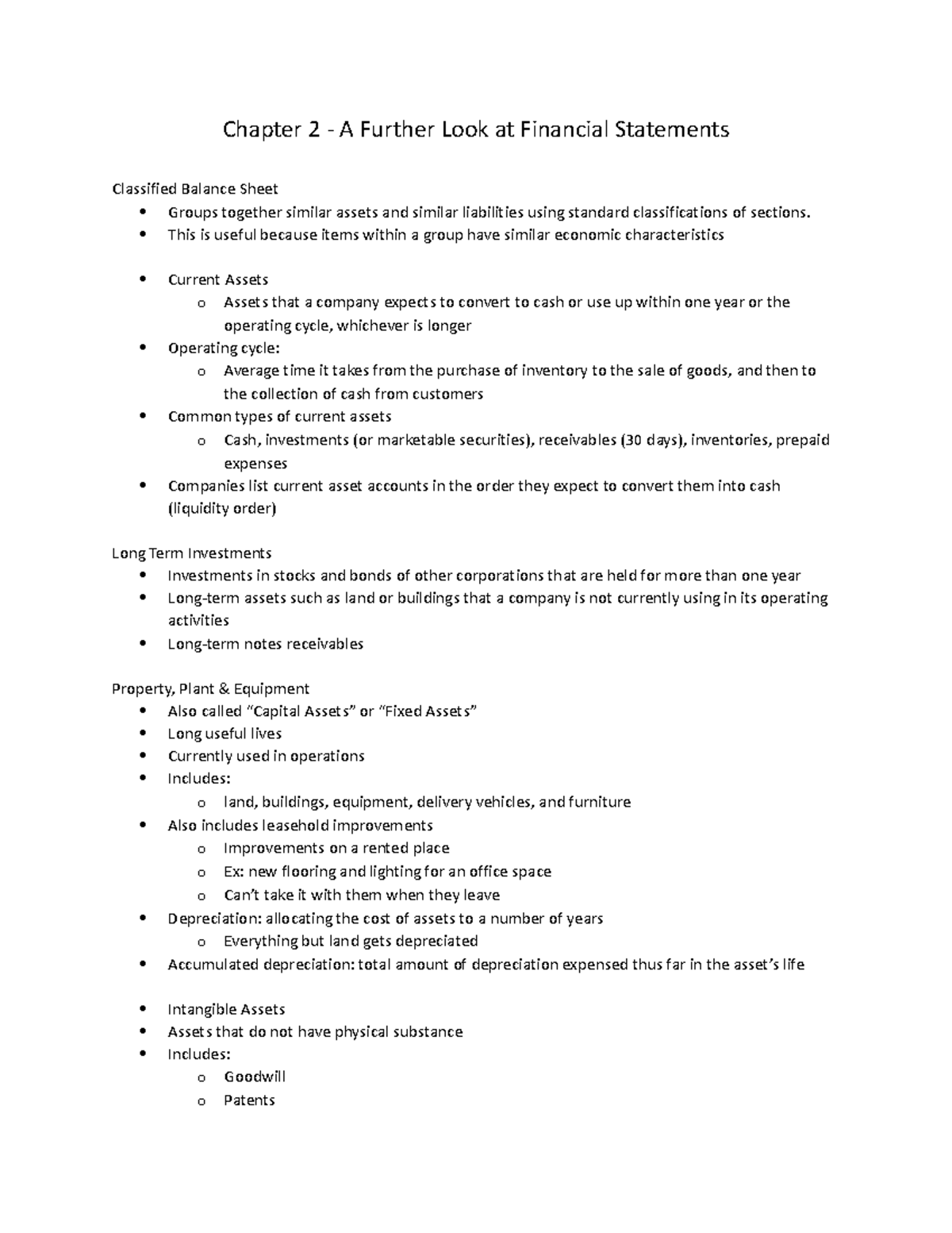 Lecture Notes - Lecture 2 - Chapter 2 - A Further Look at Financial ...