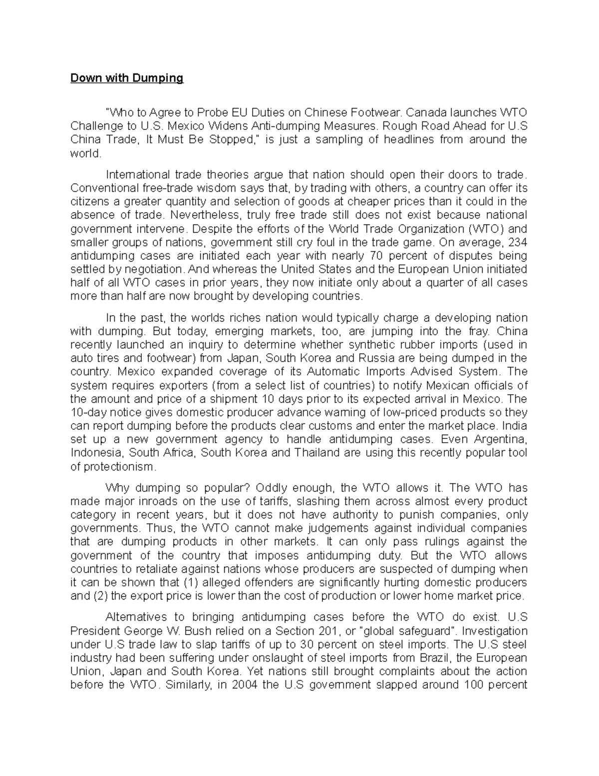 Anti dumping agreement image