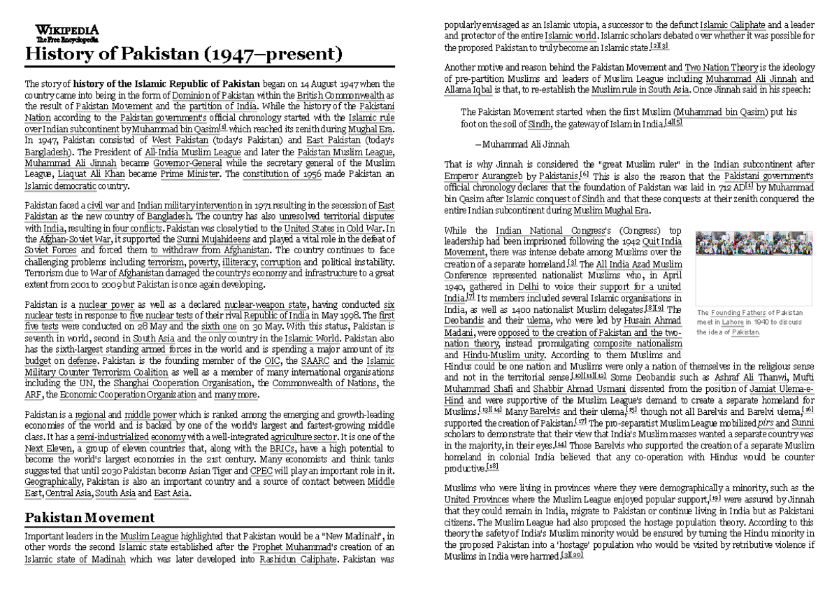 History of Pakistan (1947–present) - While the history of the Pakistani ...