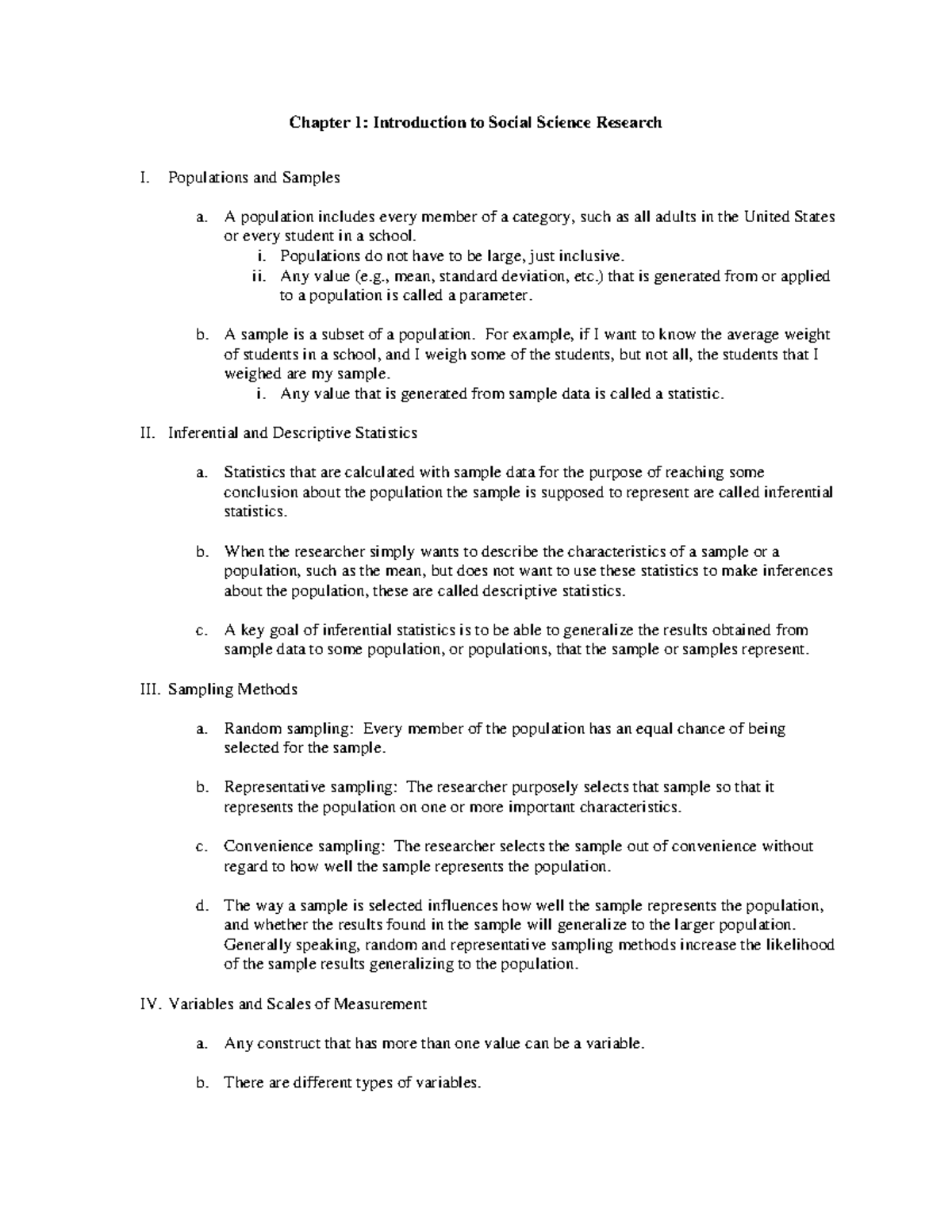 01chapter summary ch01 - Chapter 1: Introduction to Social Science ...