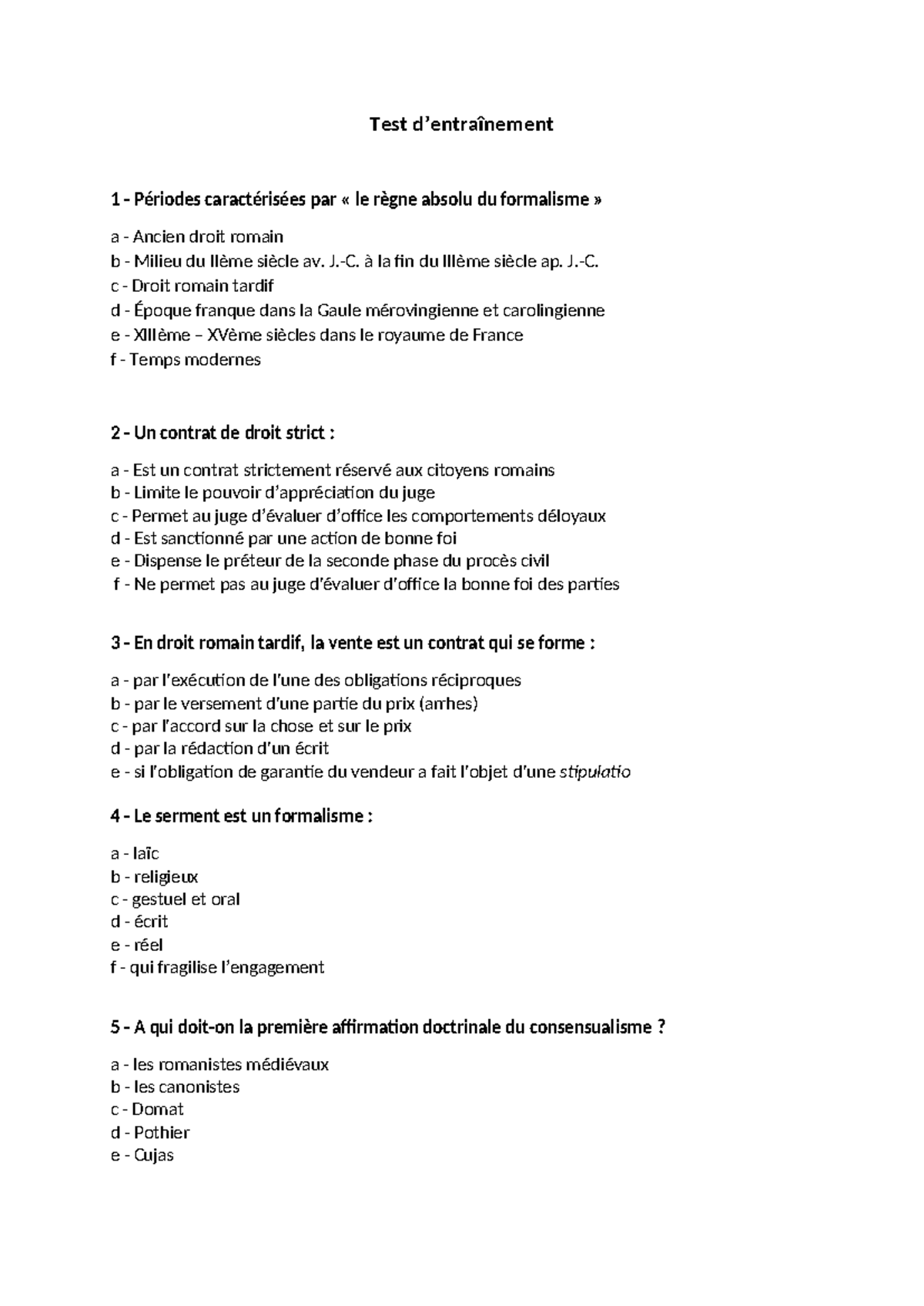 Exemples De Questions Dévaluation Test Dentraînement 1 Périodes Caractérisées Par Le 