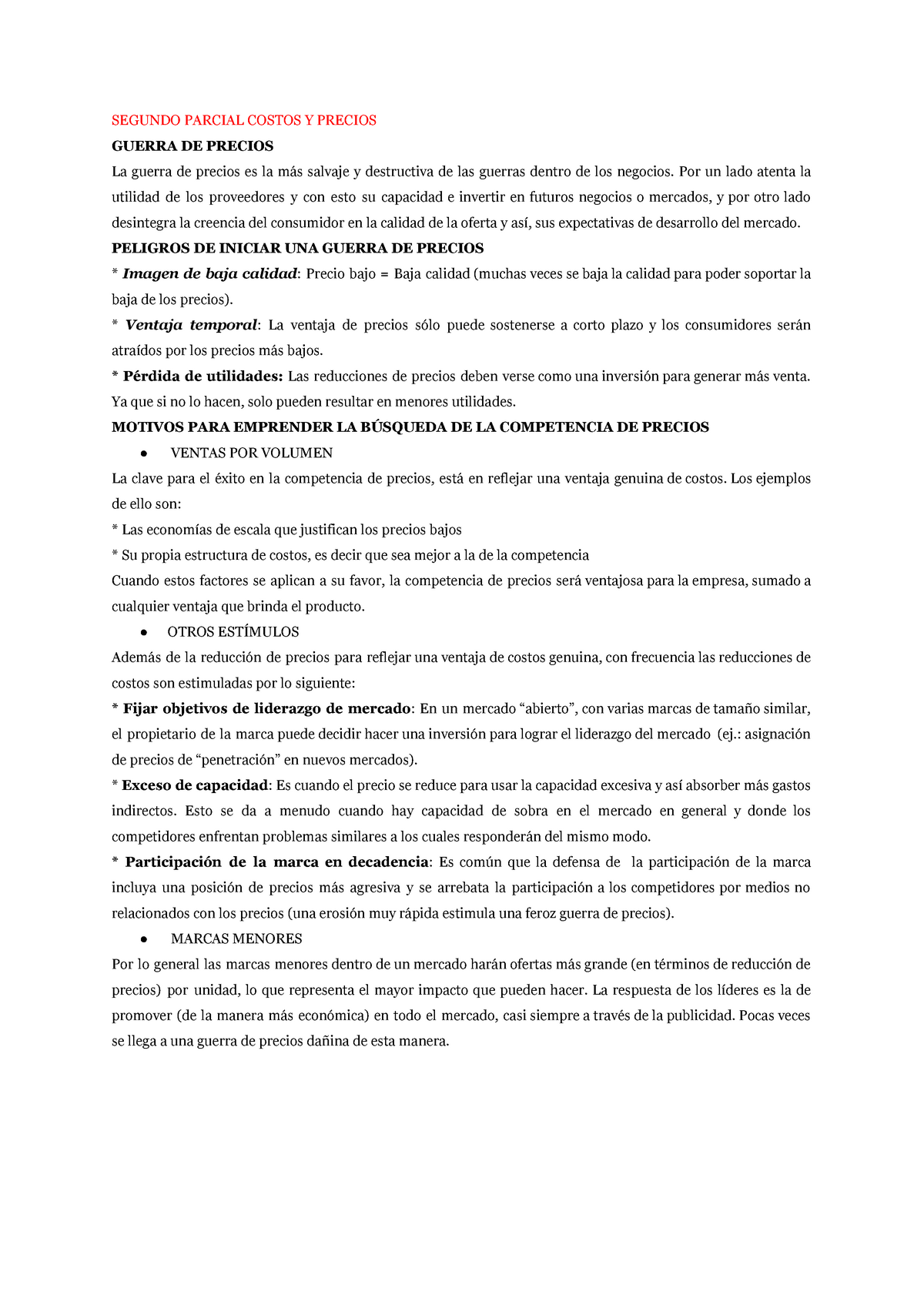 Segundo Parcial Costos Y Precios - SEGUNDO PARCIAL COSTOS Y PRECIOS ...