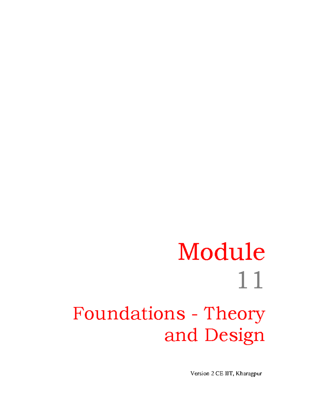 Foundations - Lecture notes 5 - Module 11 Foundations - Theory and ...