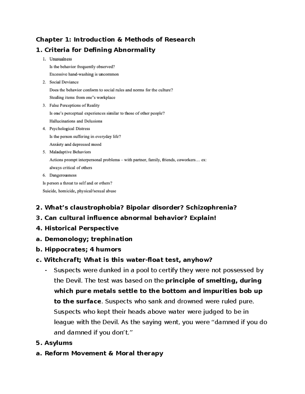 EXAM 1 - Lecture notes Exam 1 - **Chapter 1: Introduction & Methods of ...
