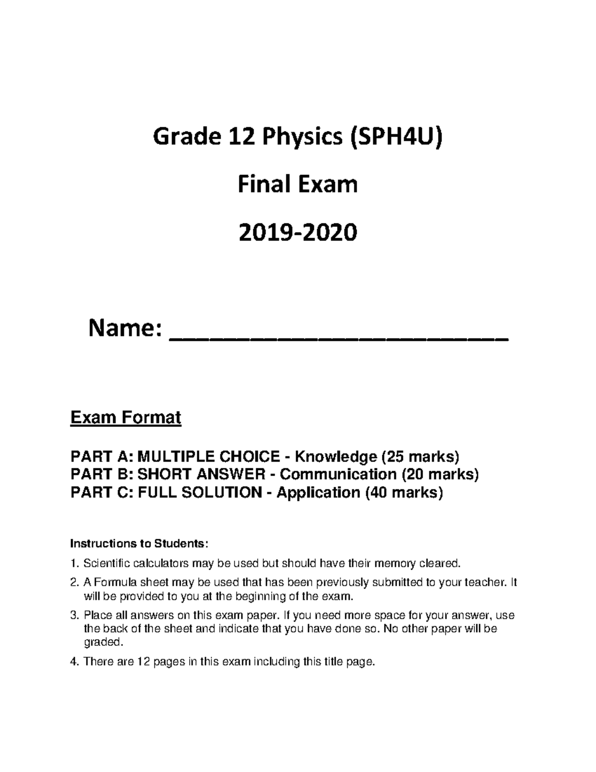 Is Grade 12 Physics Hard