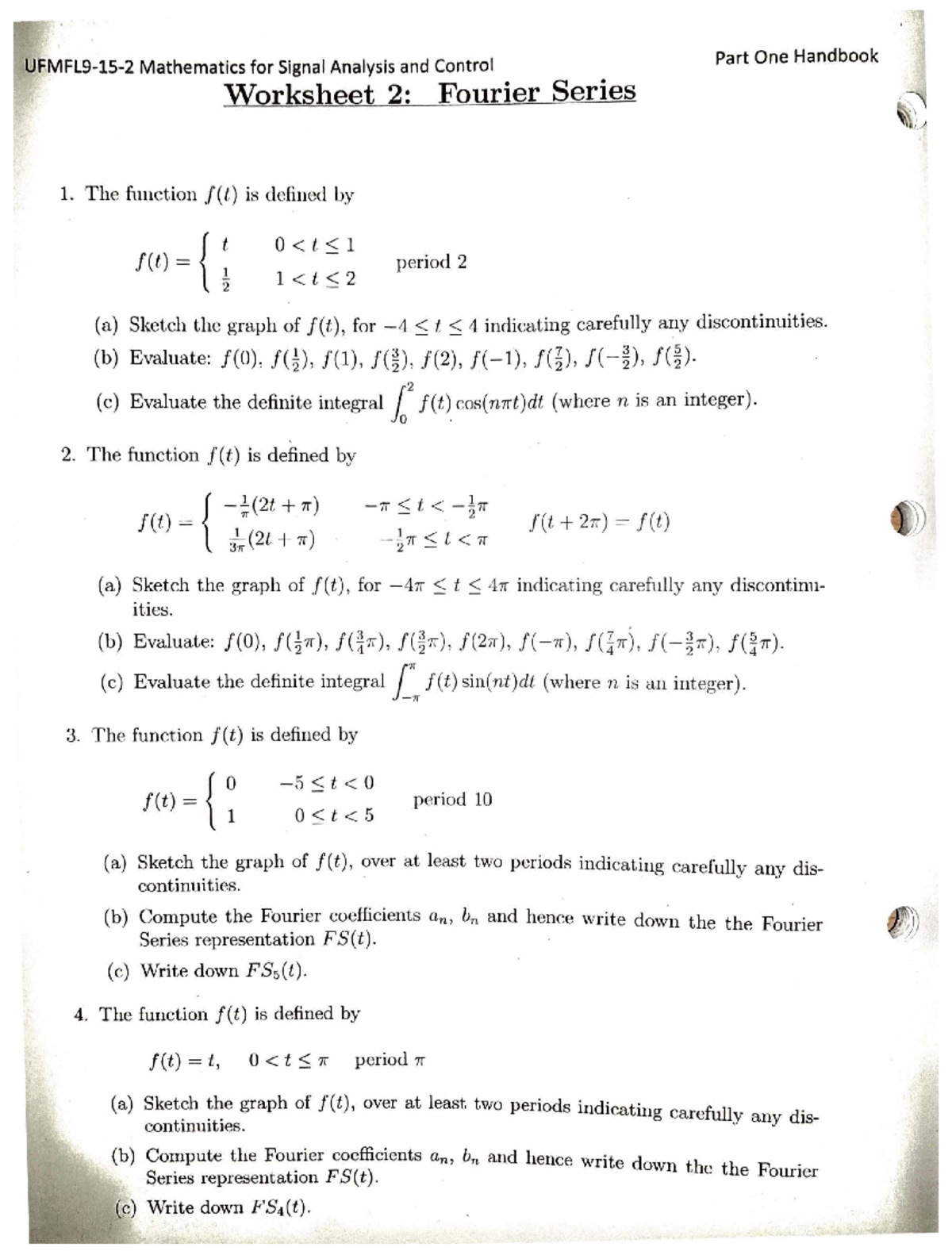 Tut 2 Fourier Series Ufmfl9 15 2 Studocu