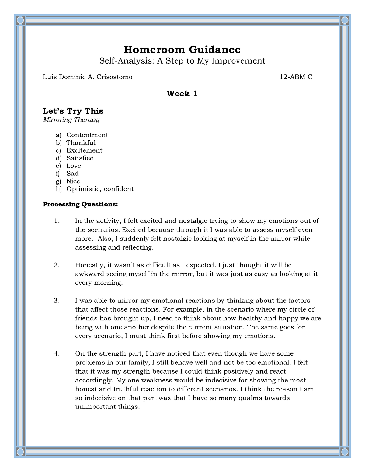 Crisostomo Luis Dominic Q1 Wk1 Homeroom Guidance - Homeroom Guidance ...