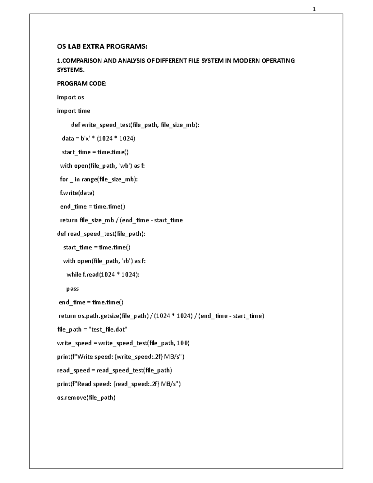 OS-LAB Extra Programs CODE II-II - OS LAB EXTRA PROGRAMS: 1 AND ...