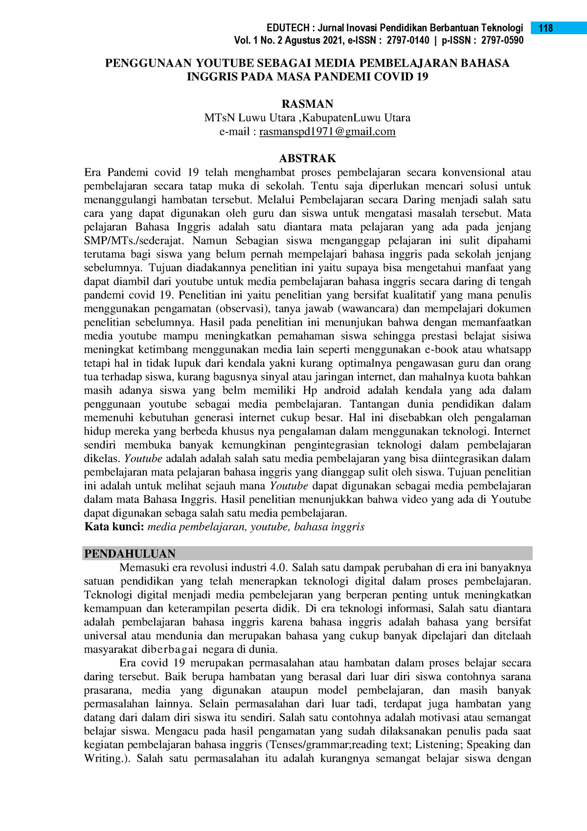 442-Article Text-1677-1-10-20210831 - Vol. 1 No. 2 Agustus 2021, E-ISSN ...