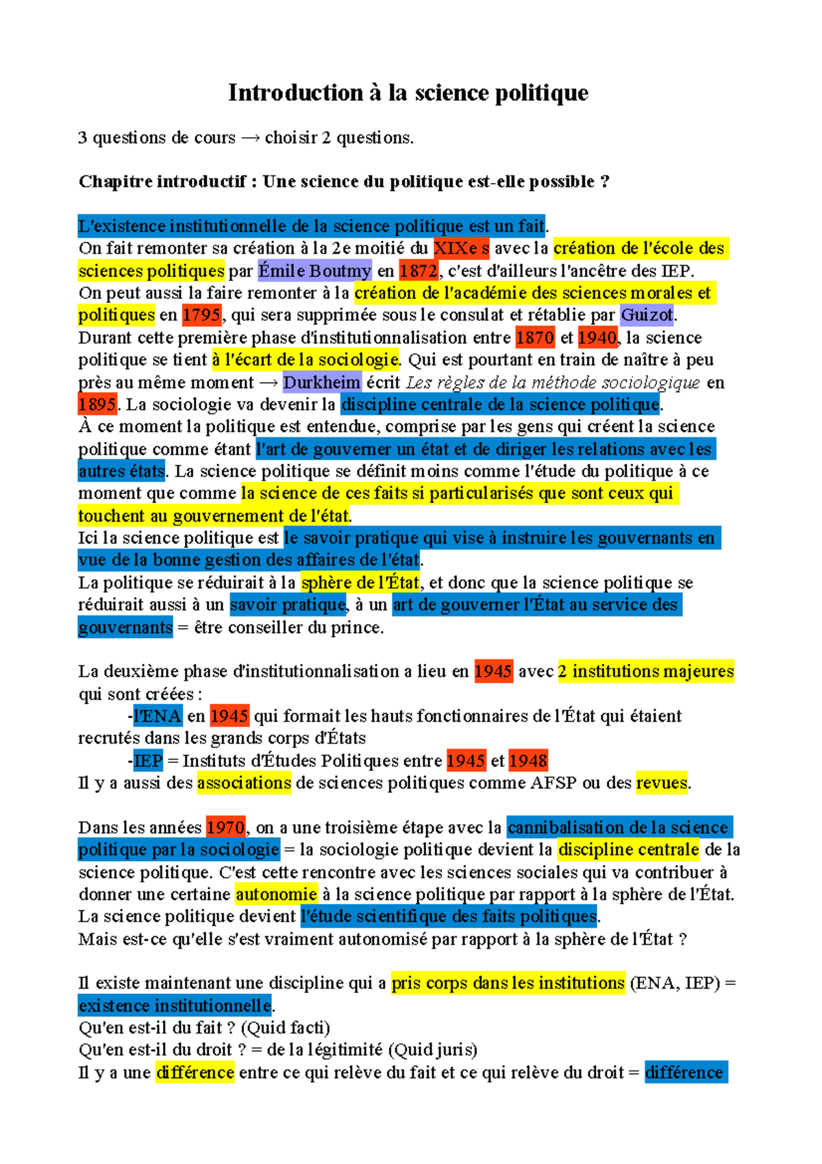 Science politique - Cours - Introduction à la science politique 3 ...